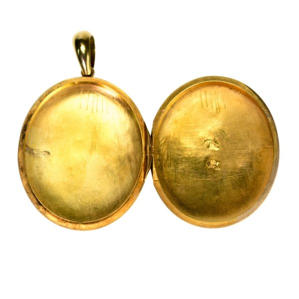 Antique Victorian Pearl and Ruby Gold Pendant Locket