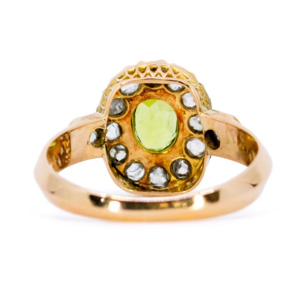 Antique Victorian Peridot and Rose Diamond Ring