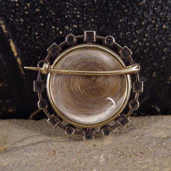 Antique Victorian Purple Enamel Mourning Brooch