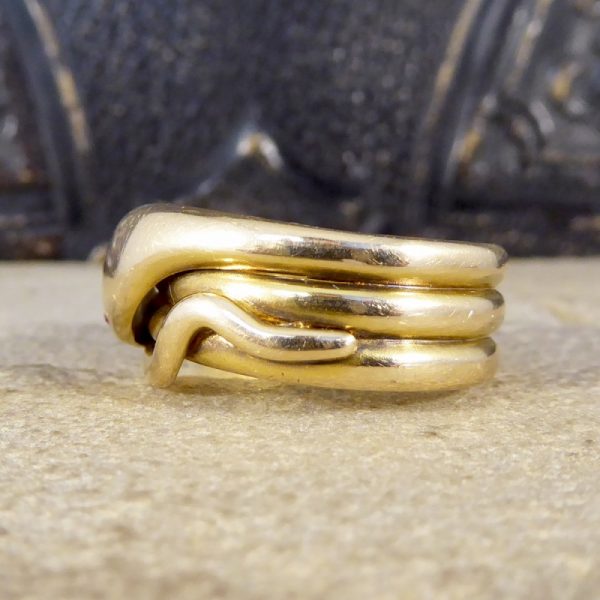 Antique Victorian Ruby Snake 15ct Gold Ring