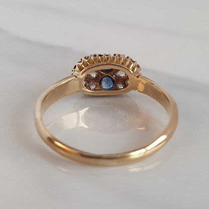 Antique Victorian Sapphire and Diamond Cluster Ring