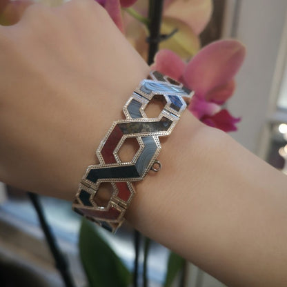 Antique Victorian Scottish Agate Gold Bracelet