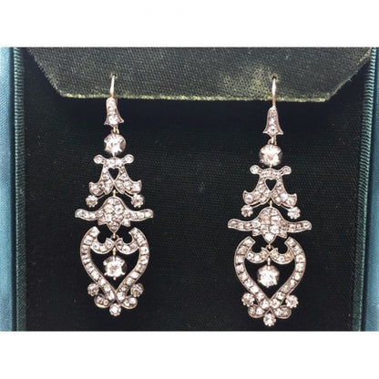Antique Victorian Style Diamond Drop Earrings