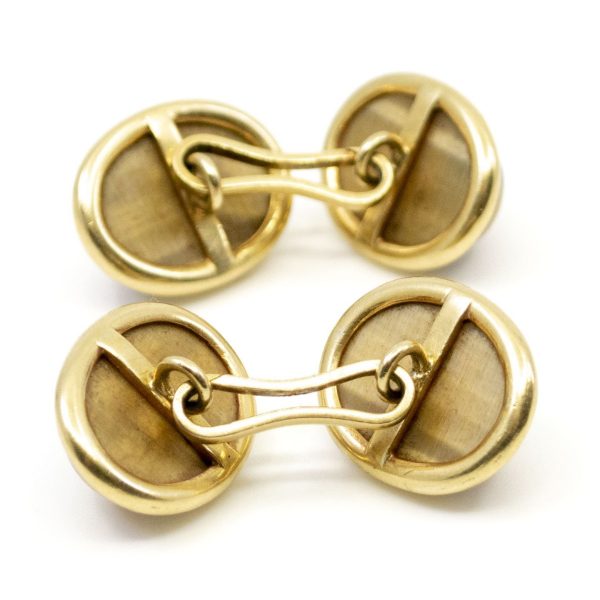 Antique Victorian Tiger's Eye Gold Cufflinks