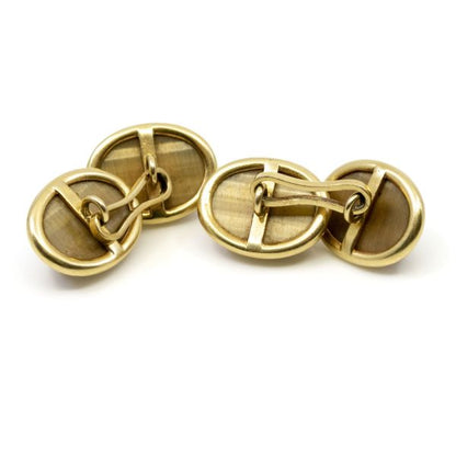 Antique Victorian Tiger's Eye Gold Cufflinks BB6