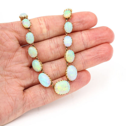 Antique Victorian Water Opal Riviere Collar Necklace