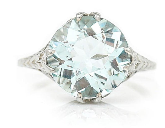 Antique Edwardian Aquamarine Ring, Circa 1910