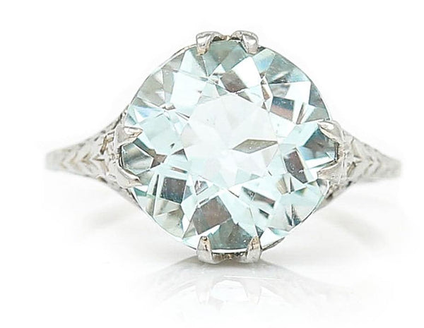 Antique Edwardian Aquamarine Ring, Circa 1910