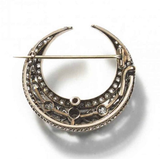 Antique diamond Crescent brooch