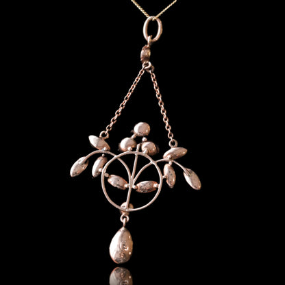 Art Nouveau Garnet Pendant Necklace