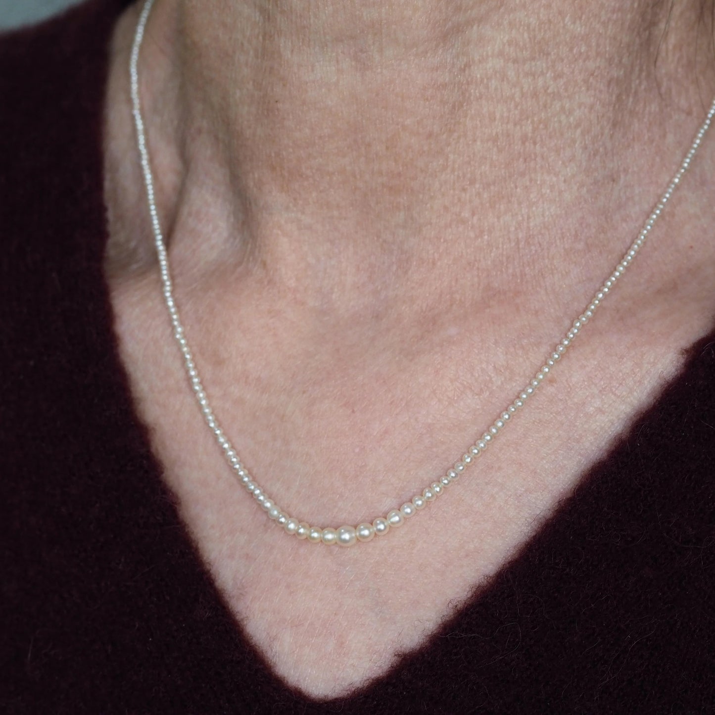 Georgian Antique Natural Seed Pearl Necklace