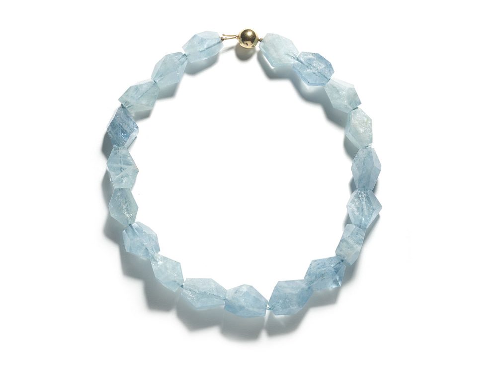 Vintage Aquamarine Bead Necklace