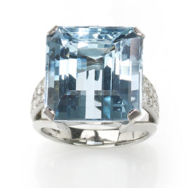 Aquamarine Diamond Dress Ring