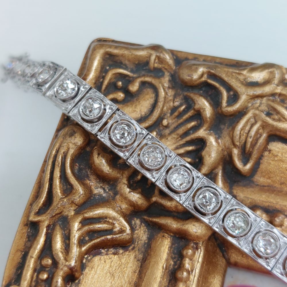 Art Deco Style 4ct Old Cut Diamond Bracelet