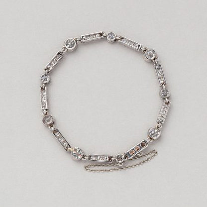 Art Deco 6ct Old Cut Diamond Bracelet in Platinum