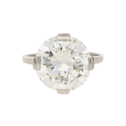 Art Deco 7.49ct Diamond Solitaire Engagement Ring, GIA Certified 7.49 carat H VVS2