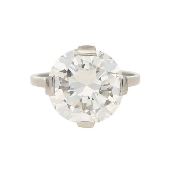 Art Deco 7.49ct Diamond Solitaire Engagement Ring, GIA Certified 7.49 carat H VVS2