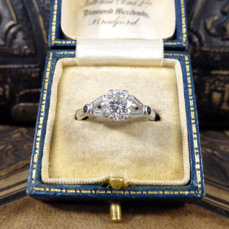 Art Deco Antique 1.10ct Diamond Engagement Ring