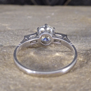 Art Deco Antique 1.20ct Diamond Engagement Ring from the back