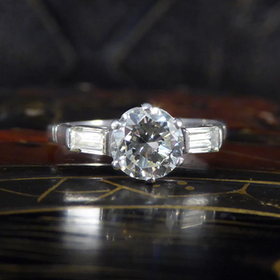Art Deco Antique 1.20ct Diamond Engagement Ring