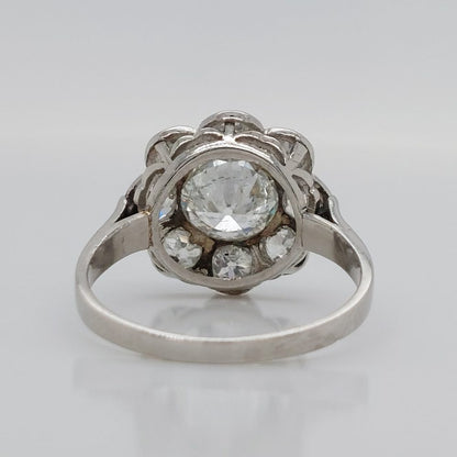 Art Deco Antique 2.80 Diamond Cluster Engagement Ring