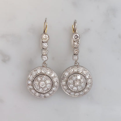 Art Deco Antique 1.80ct Diamond Drop Earrings