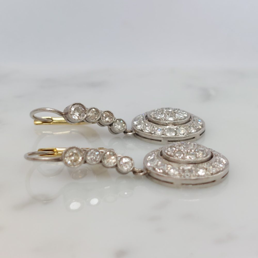 Art Deco Antique 1.80ct Diamond Drop Earrings