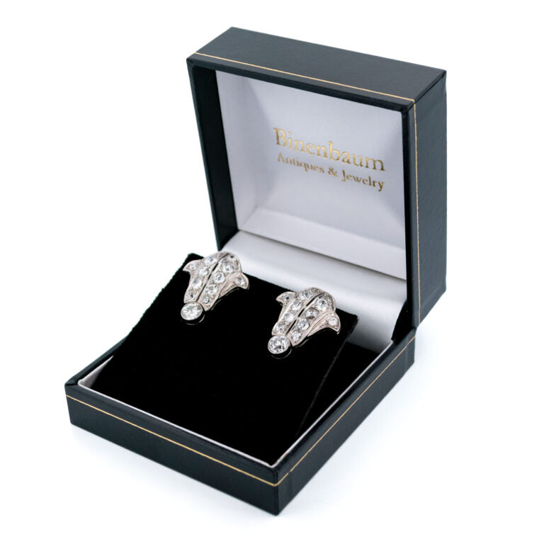 Art Deco Antique 2.70ct Old Cut Diamond Earrings