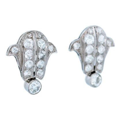 Art Deco Antique 2.70ct Old Cut Diamond Earrings