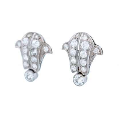 Art Deco Antique 2.70ct Old Cut Diamond Earrings