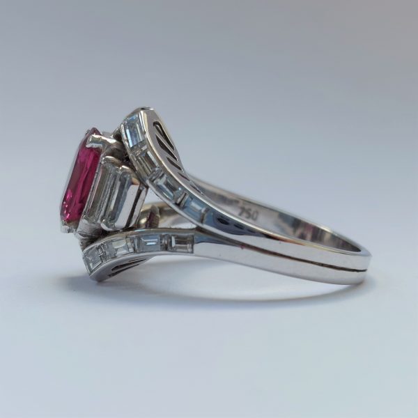 Art Deco Antique 3.50ct Ruby and Diamond Dress Ring