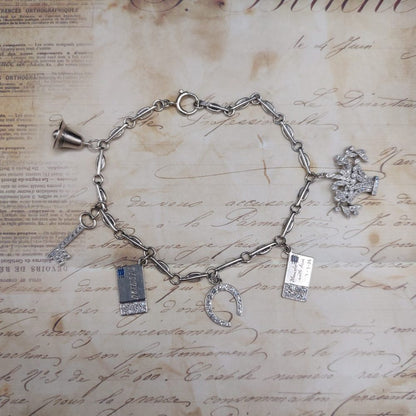 Art Deco Antique Diamond Set Charm Bracelet