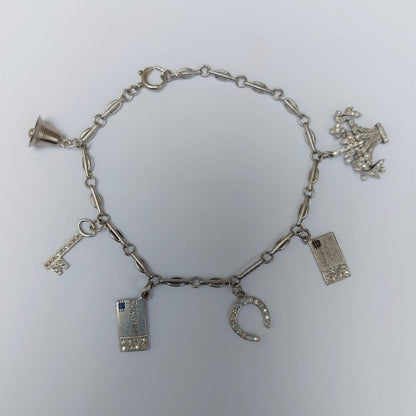 Art Deco Antique Diamond Set Charm Bracelet