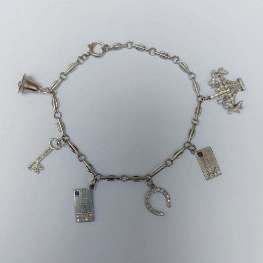 Art Deco Antique Diamond Set Charm Bracelet