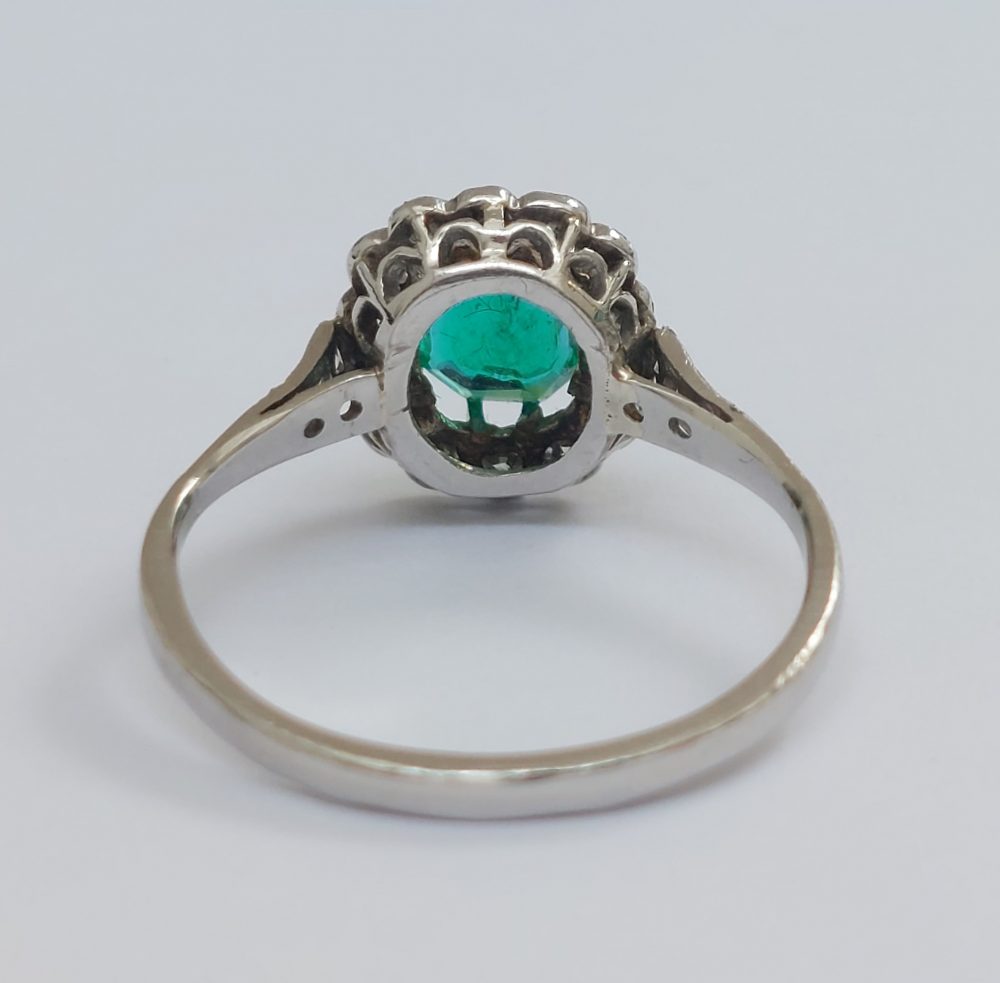 Art Deco Antique Emerald and Diamond Ring