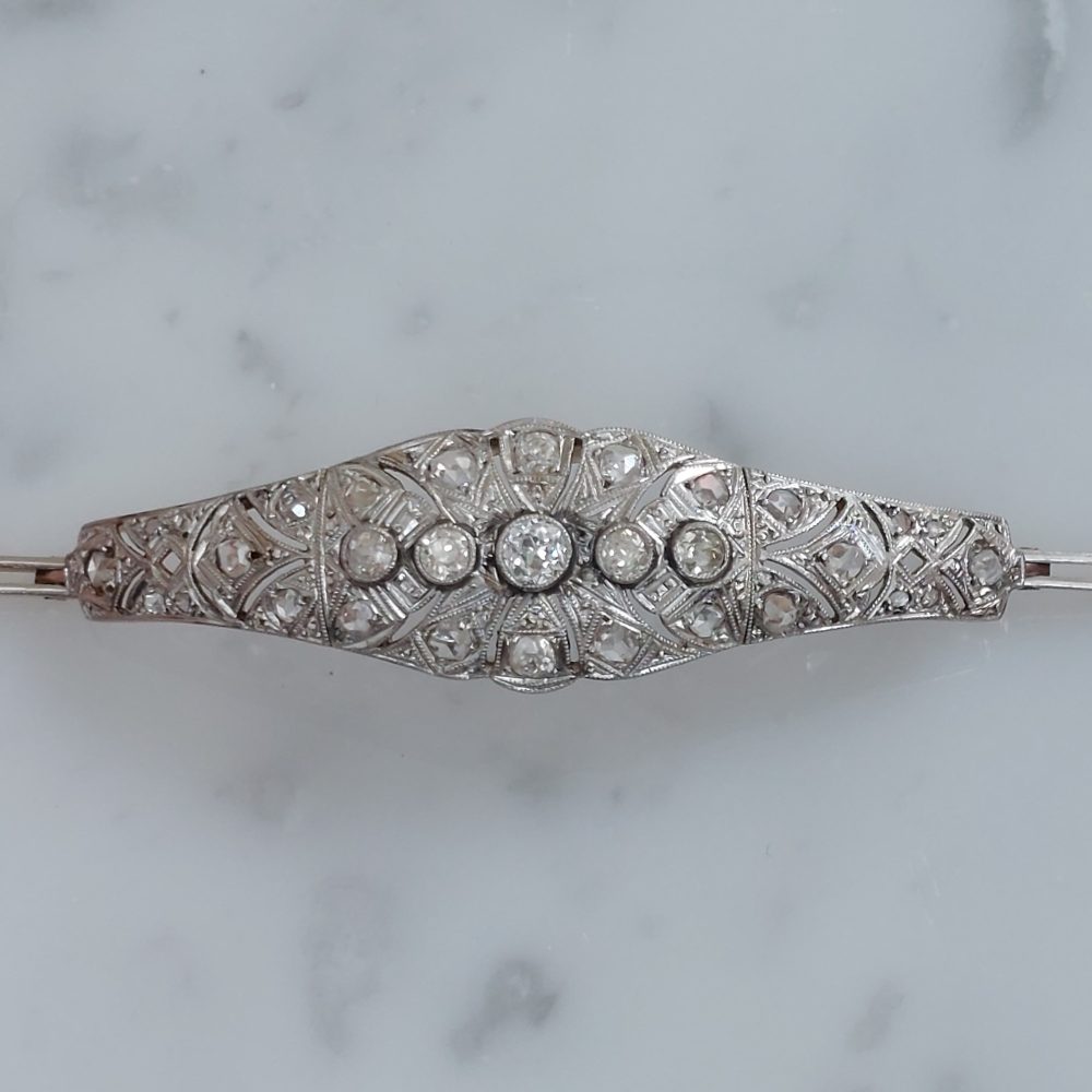 Art Deco Antique Old Cut Diamond Set Bracelet, 0.85ct