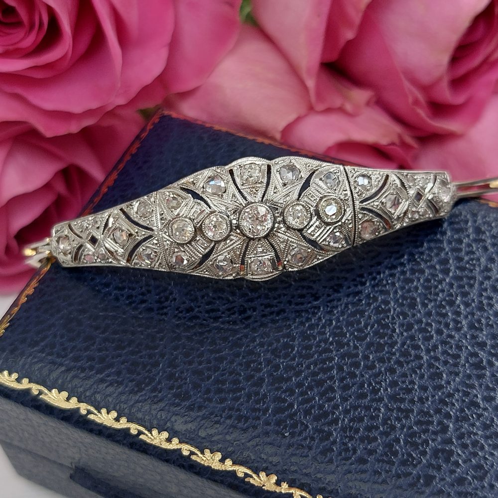 Art Deco Antique Old Cut Diamond Set Bracelet, 0.85ct