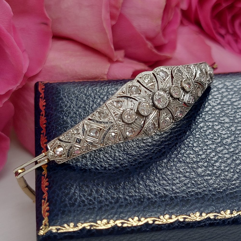 Art Deco Antique Old Cut Diamond Set Bracelet, 0.85ct