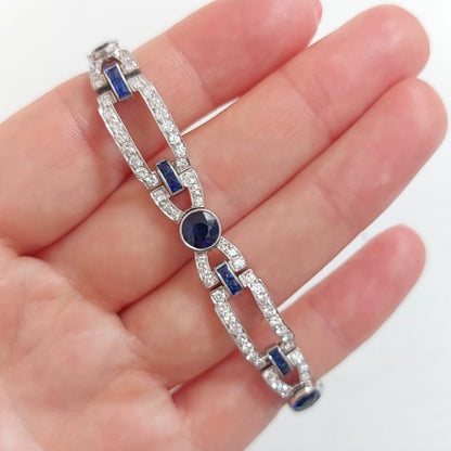 Art Deco Antique Sapphire and Diamond Bracelet