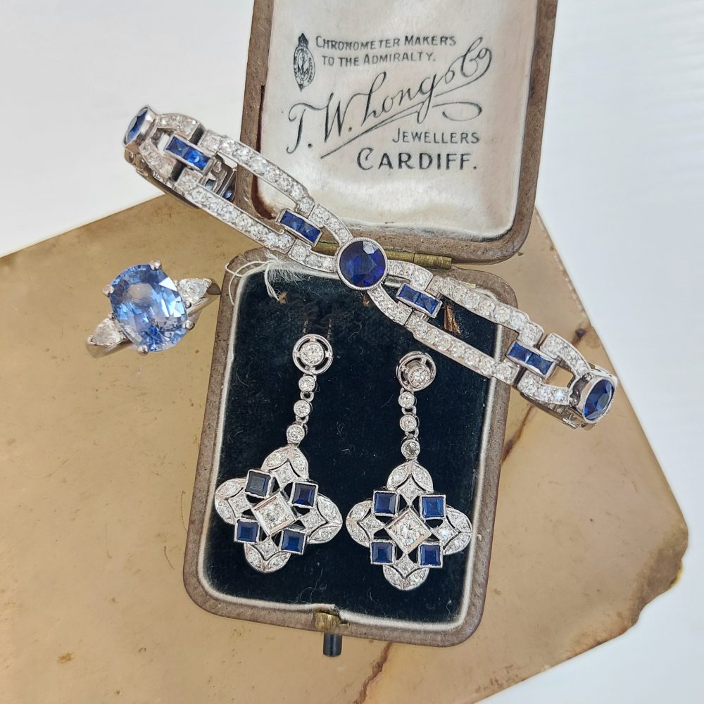 Art Deco Antique Sapphire and Diamond Bracelet