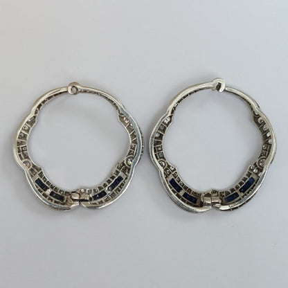 Art Deco Antique Sapphire and Diamond Earrings