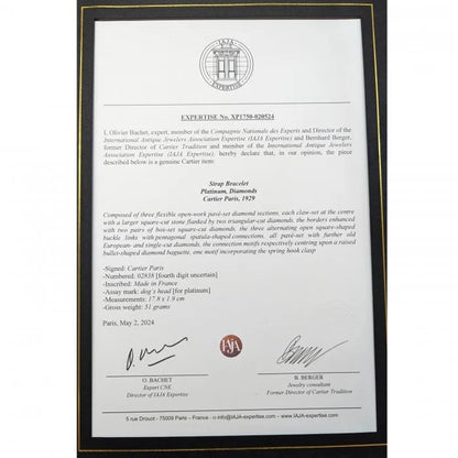 Art Deco Cartier Diamond Bracelet in Platinum, Circa 1930s