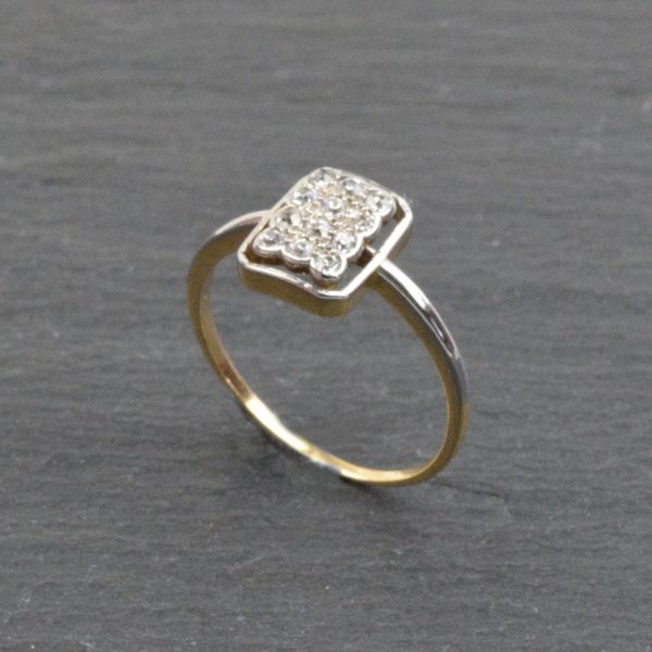 Antique Art Deco Diamond Cluster Ring, Platinum and 18ct Gold