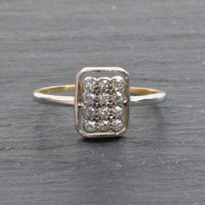 Antique Art Deco Diamond Cluster Ring, Platinum and 18ct Gold