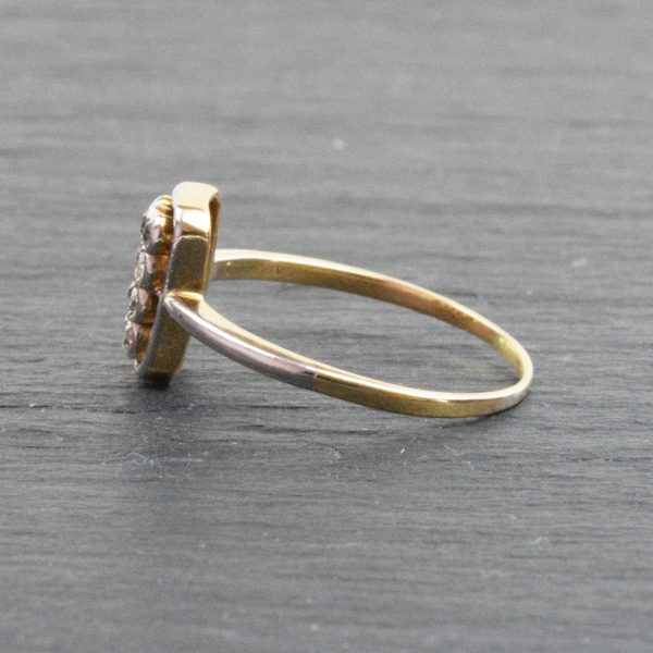 Antique Art Deco Diamond Cluster Ring, Platinum and 18ct Gold