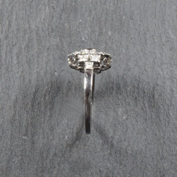Vintage Art Deco Style Diamond Panel Ring in Platinum