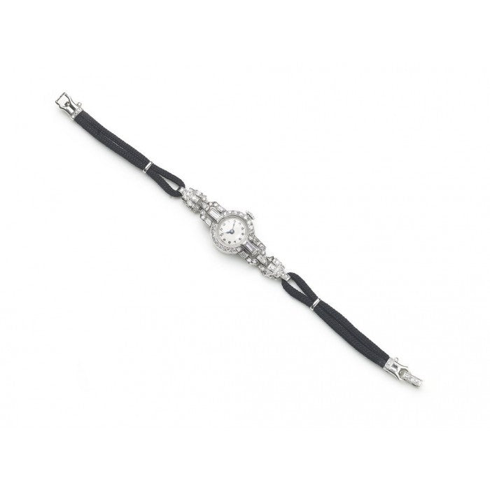 Art Deco Cocktail Diamond Platinum Watch