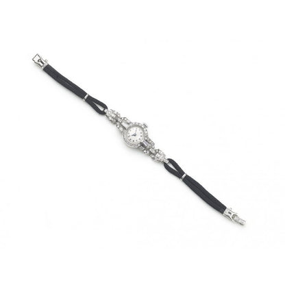Art Deco Cocktail Diamond Platinum Watch