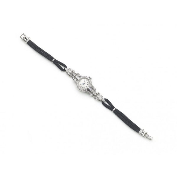 Art Deco Cocktail Diamond Platinum Watch