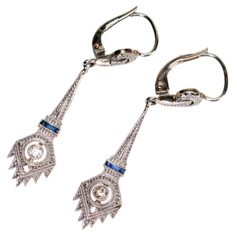 Art Deco Diamond Drop Earrings
